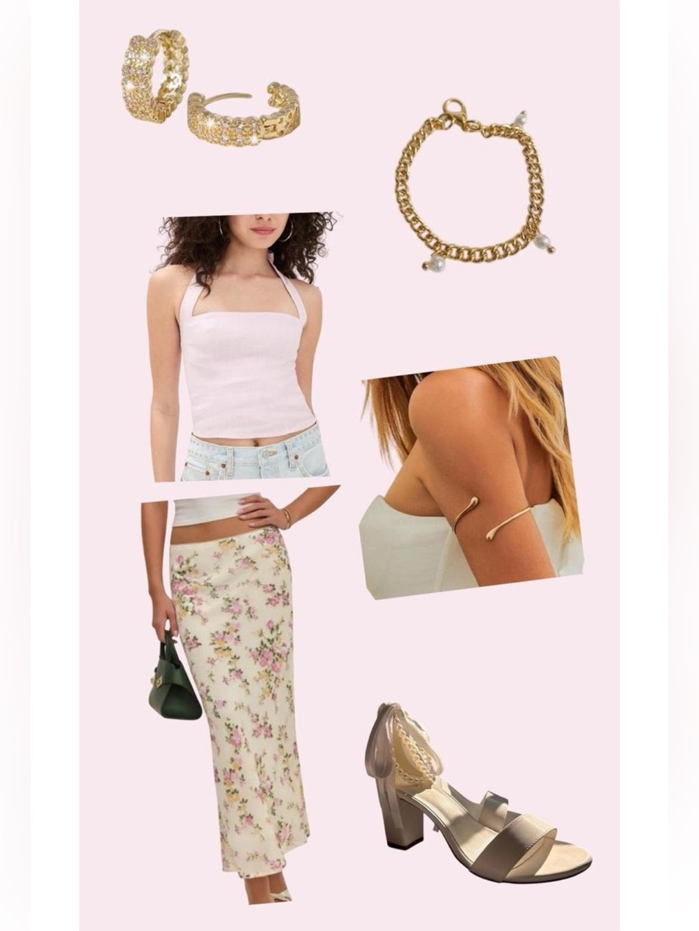 Reformation Pale Pink Square-Neck Halter Crop Top - Picture 4 of 4